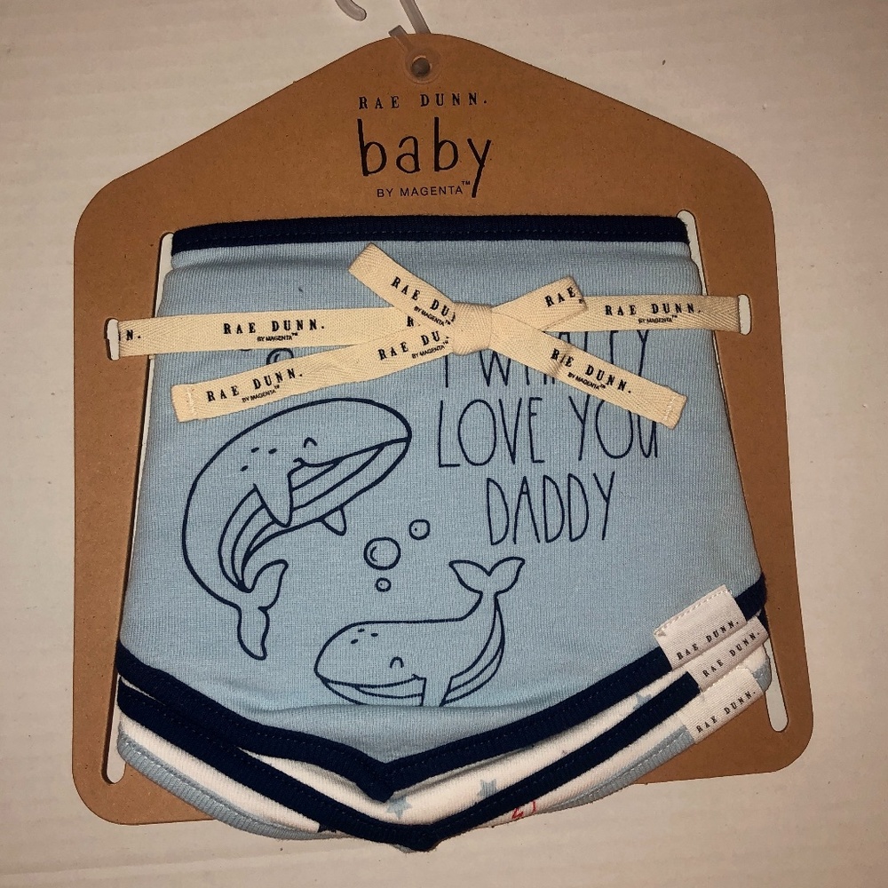 NWT Blue Baby Bibs Rae Dunn by Magenta